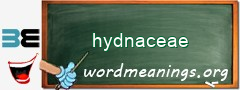 WordMeaning blackboard for hydnaceae